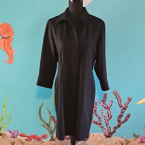 Ellen Tracy Black Long Sleeve Dress